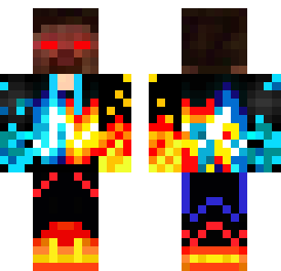 dark red and blue herobrine