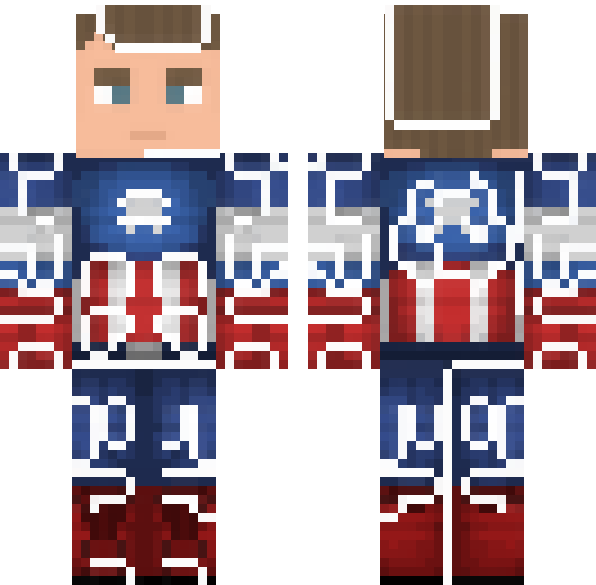 Captain America — HD Minecraft 128x128 skin #436361 | World of Skins