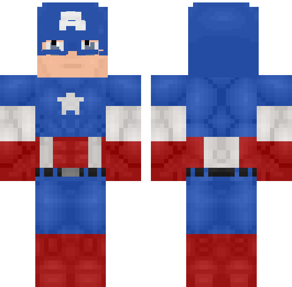 Captain America classic — HD Minecraft 128x128 skin #436853 | World of ...